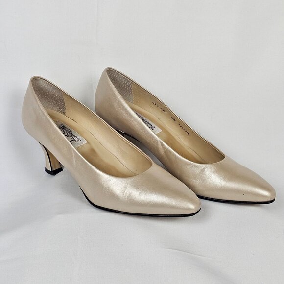 Worthington Soft Collection Jill 2.5" Heels 8.5M Cream Gold Business Casual Shoe - Picture 4 of 16
